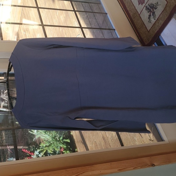 Athleta Neck Long Sleeve Black Midi Sz. M Dress - Picture 3 of 9